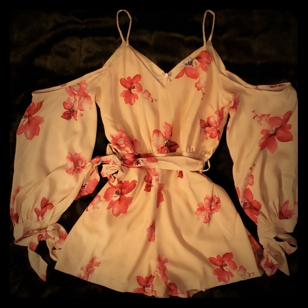 Floral Cold Shoulder Romper